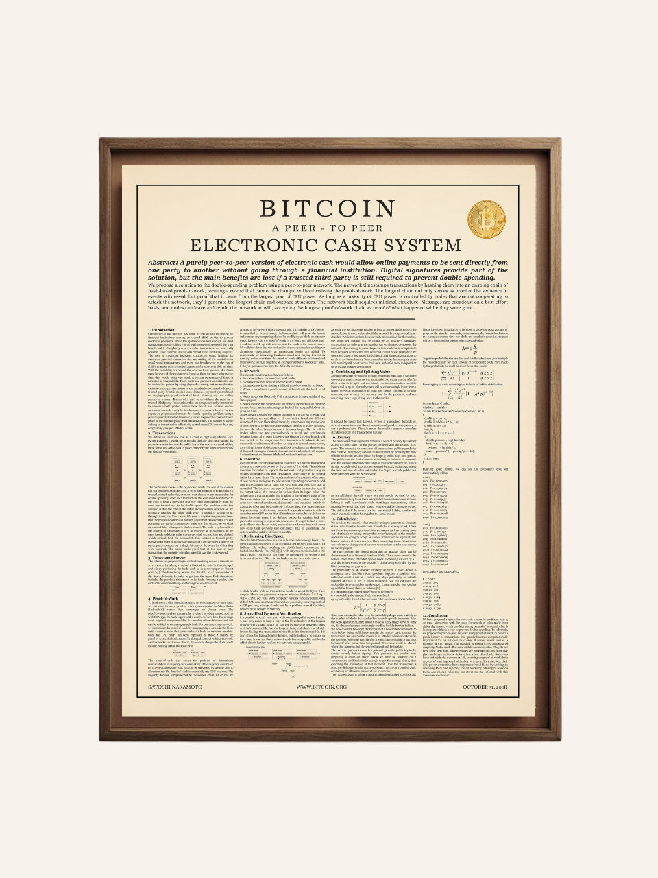 Bitcoin Whitepaper Poster
