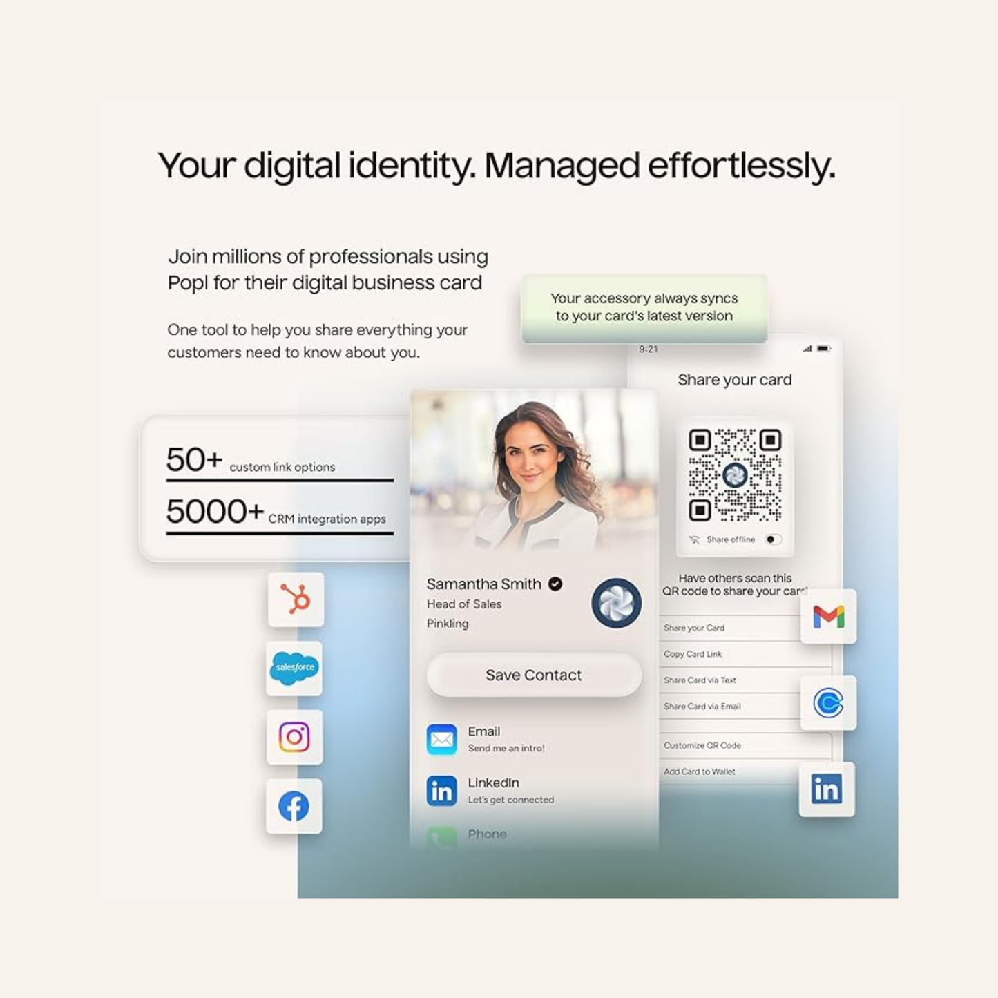 Smart NFC Electronic Business Card (Space Gray) or (Metal Black)